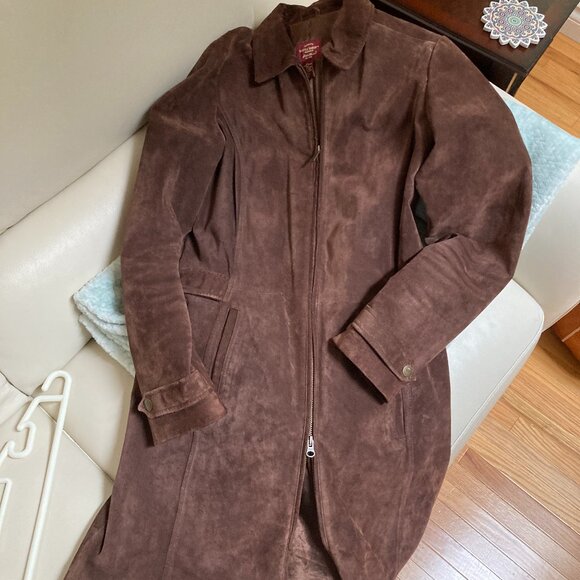 Eddie Bauer Car length Suede Coat - Picture 1 of 3